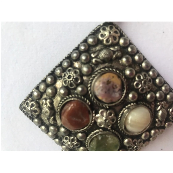 vintage Necklace pewter silver‎ tone necklace - Picture 5 of 7